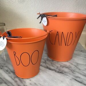 Set of Rae Dunn Metal Halloween Pails